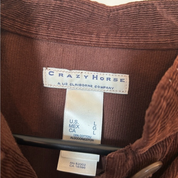 Vintage brown Liz Claiborne Y2K corduroy jacket size large - Picture 2 of 5